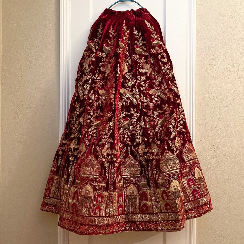 Indian velvet lehenga skirt